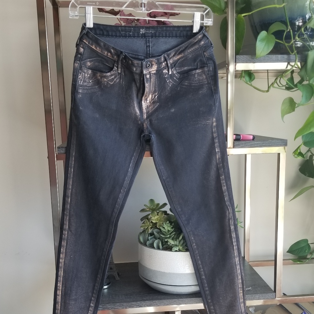 Levi's coated skinny denim jeans